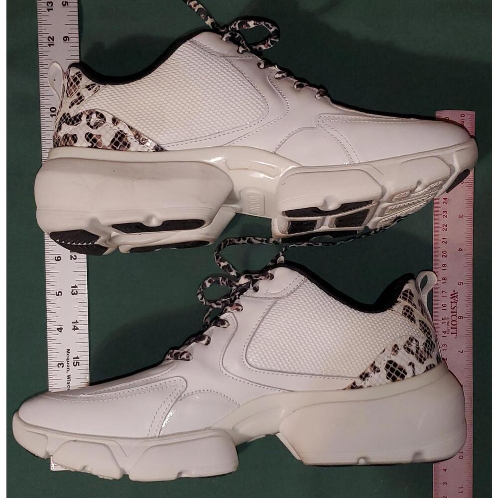 S48 Vionic Women's White Sneakers with Leopard Print Laces - Picture 5 of 11